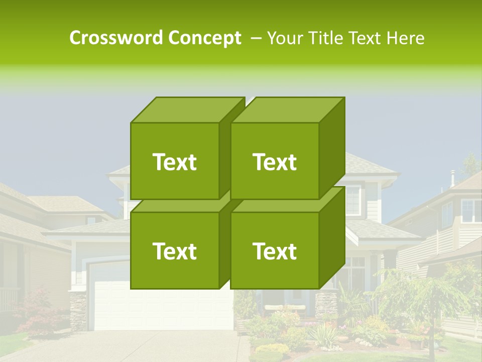 A House With A Green Sign In Front Of It PowerPoint Template