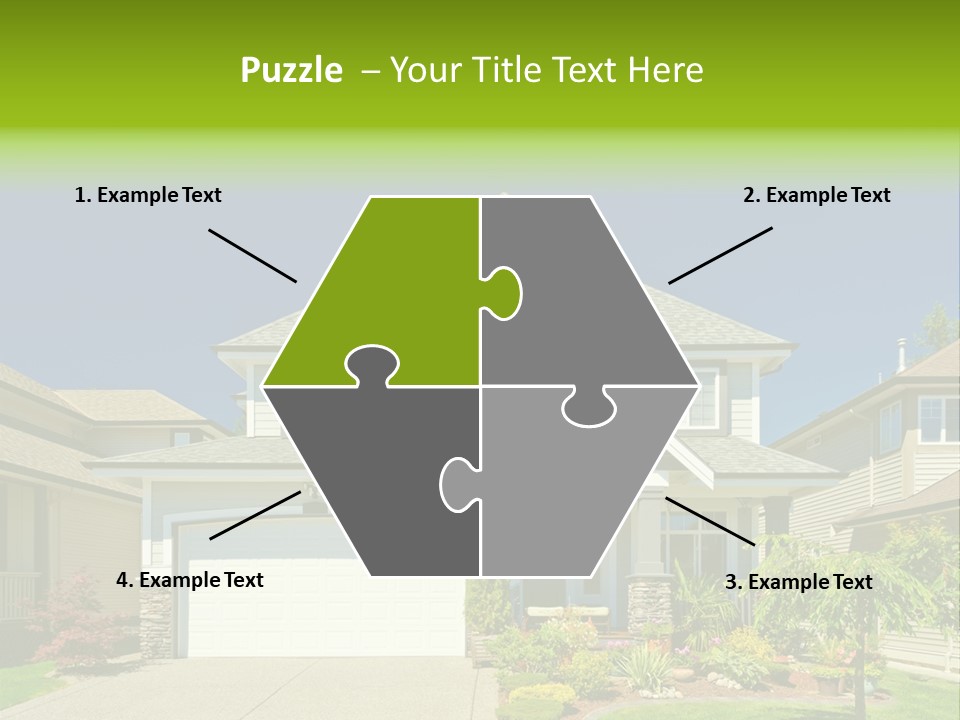 A House With A Green Sign In Front Of It PowerPoint Template