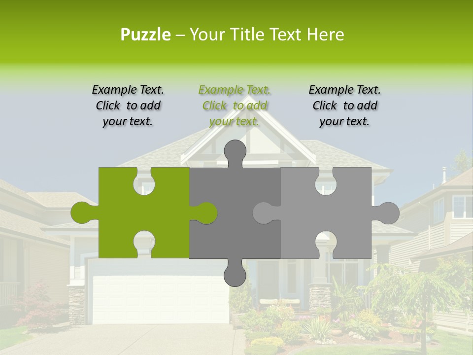 A House With A Green Sign In Front Of It PowerPoint Template