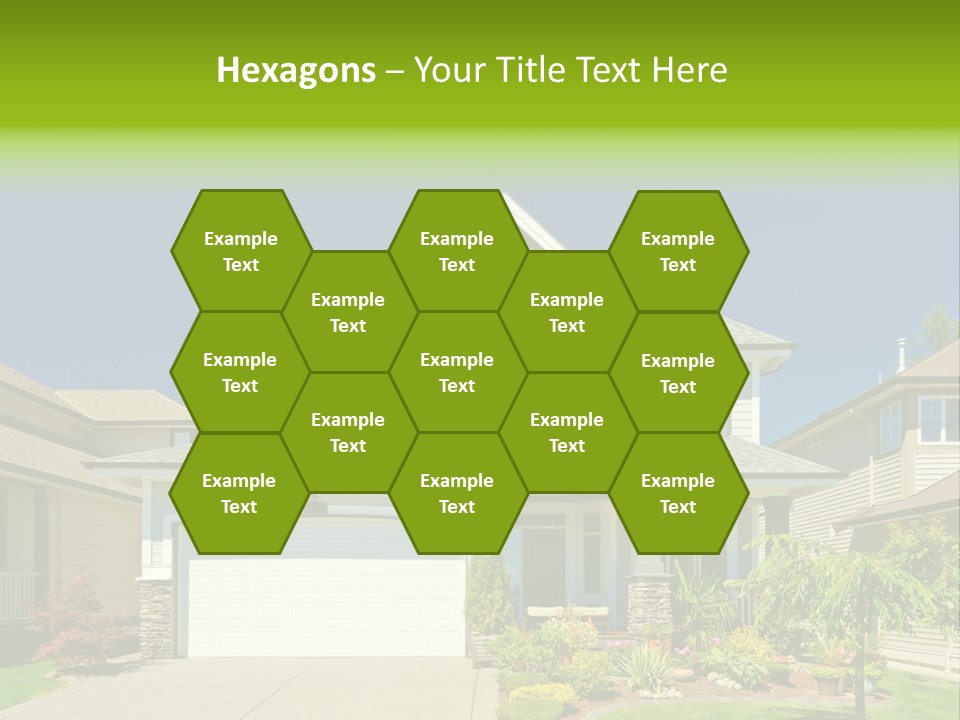A House With A Green Sign In Front Of It PowerPoint Template