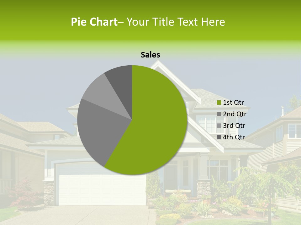 A House With A Green Sign In Front Of It PowerPoint Template