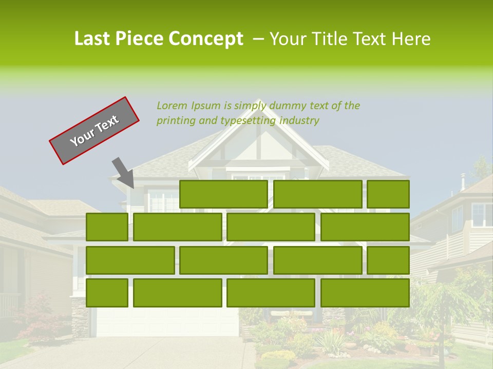 A House With A Green Sign In Front Of It PowerPoint Template