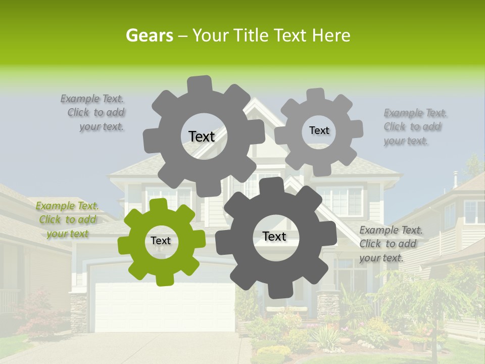 A House With A Green Sign In Front Of It PowerPoint Template