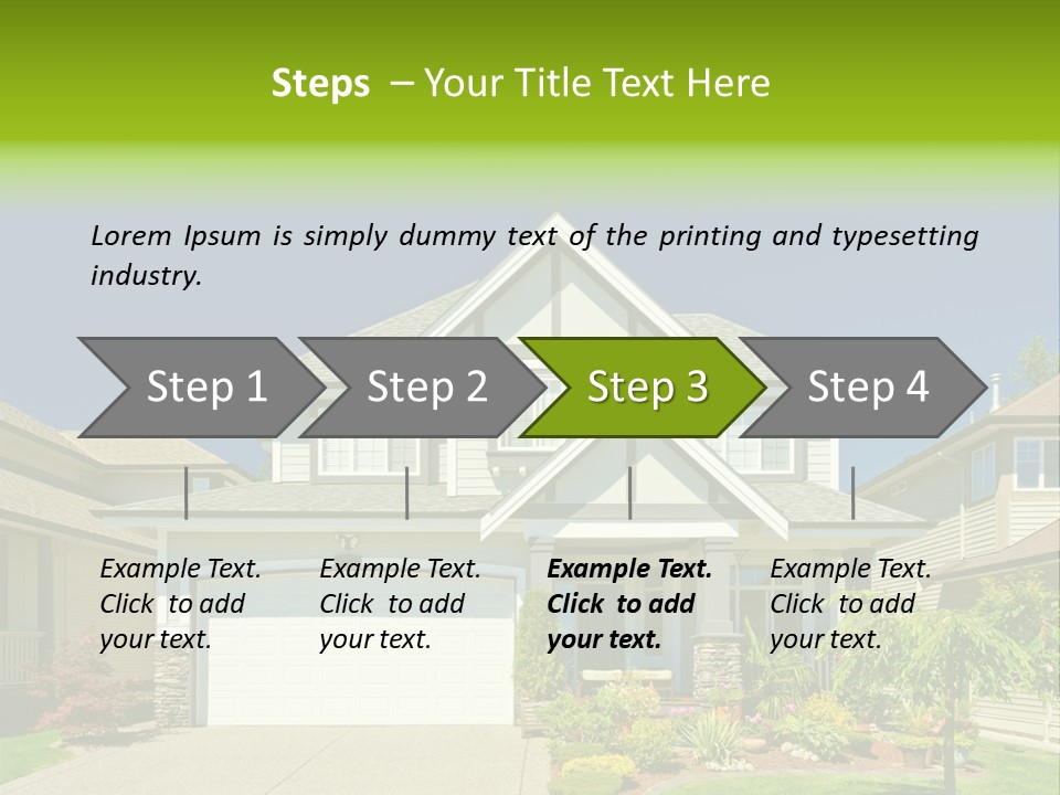 A House With A Green Sign In Front Of It PowerPoint Template