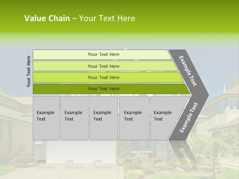A House With A Green Sign In Front Of It PowerPoint Template