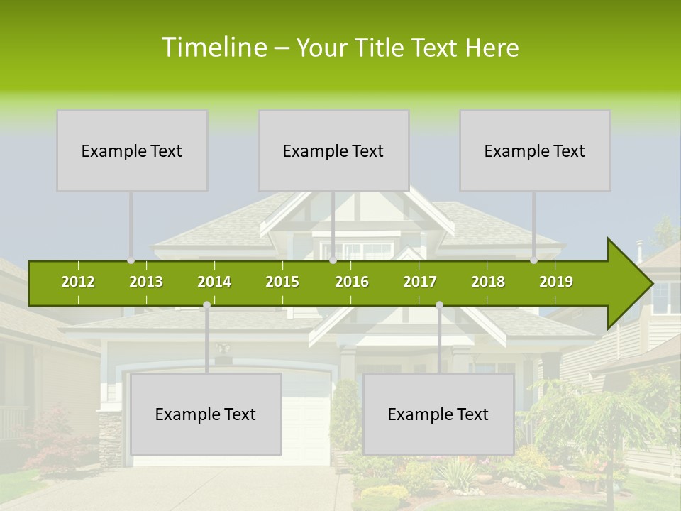 A House With A Green Sign In Front Of It PowerPoint Template