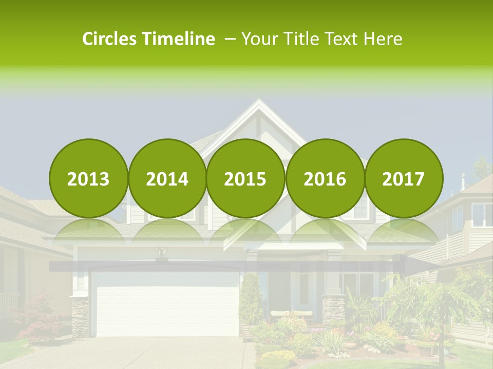 A House With A Green Sign In Front Of It PowerPoint Template