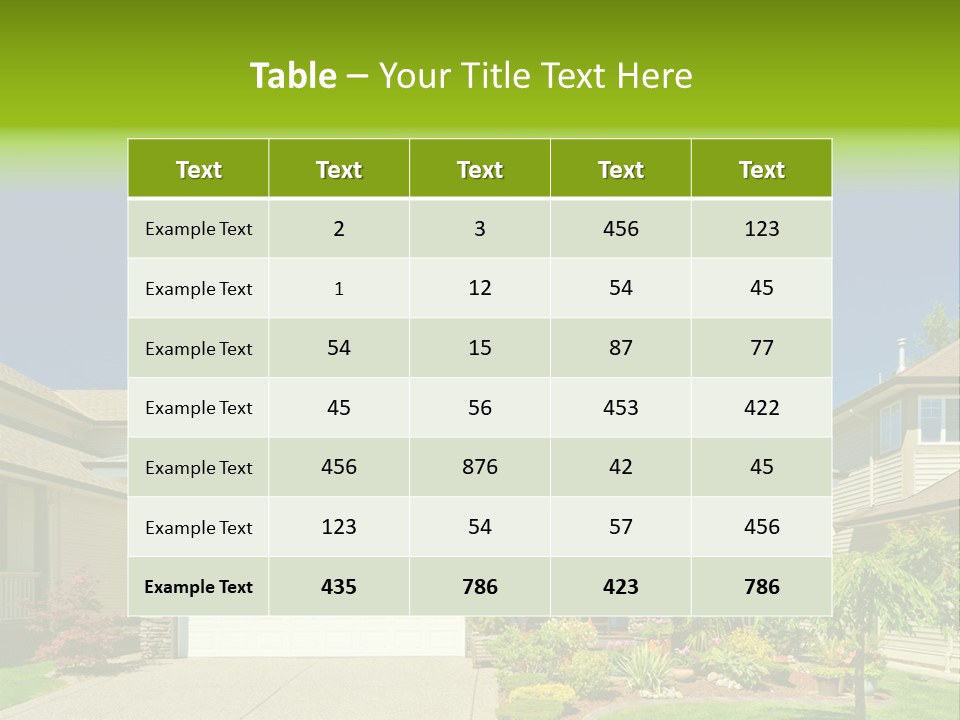 A House With A Green Sign In Front Of It PowerPoint Template