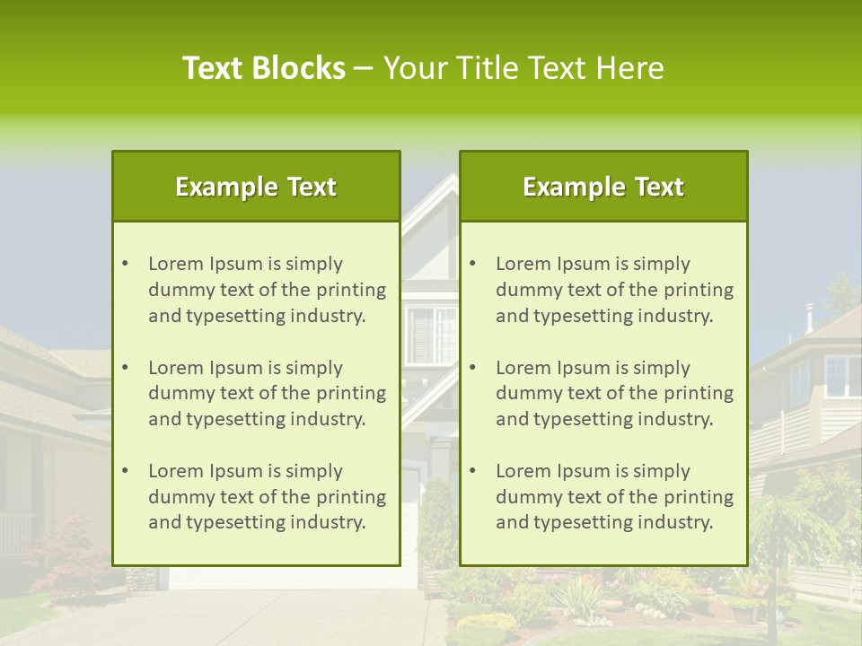 A House With A Green Sign In Front Of It PowerPoint Template