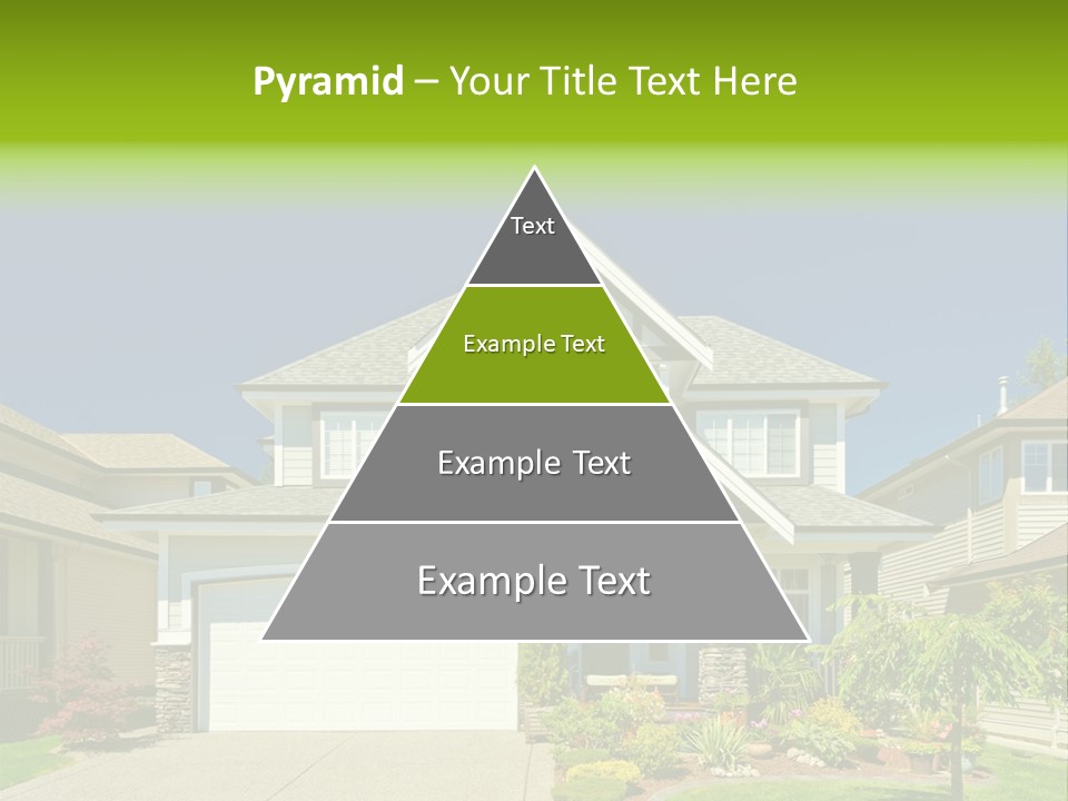 A House With A Green Sign In Front Of It PowerPoint Template