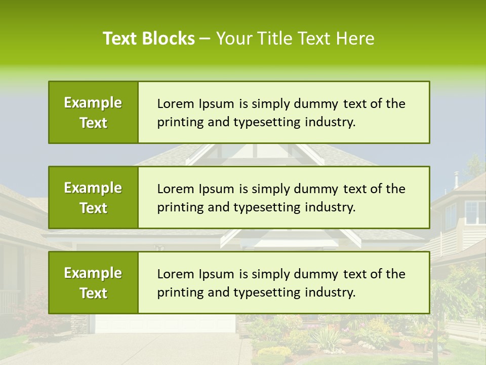 A House With A Green Sign In Front Of It PowerPoint Template