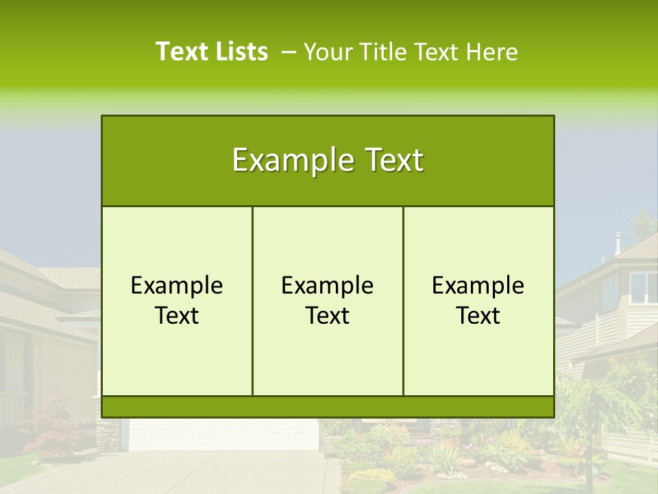 A House With A Green Sign In Front Of It PowerPoint Template