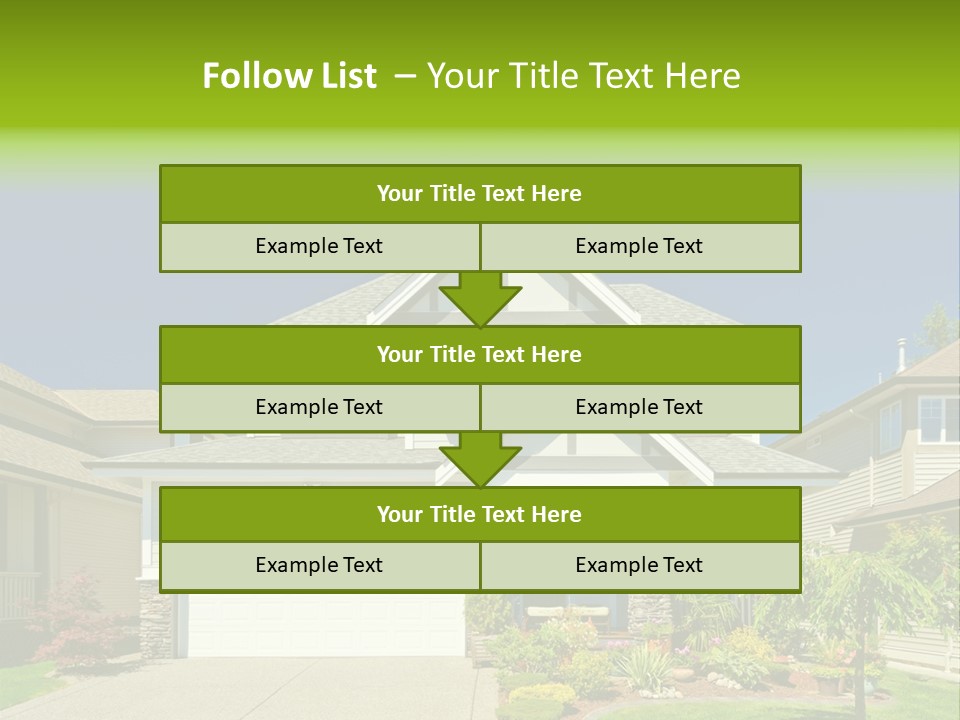 A House With A Green Sign In Front Of It PowerPoint Template