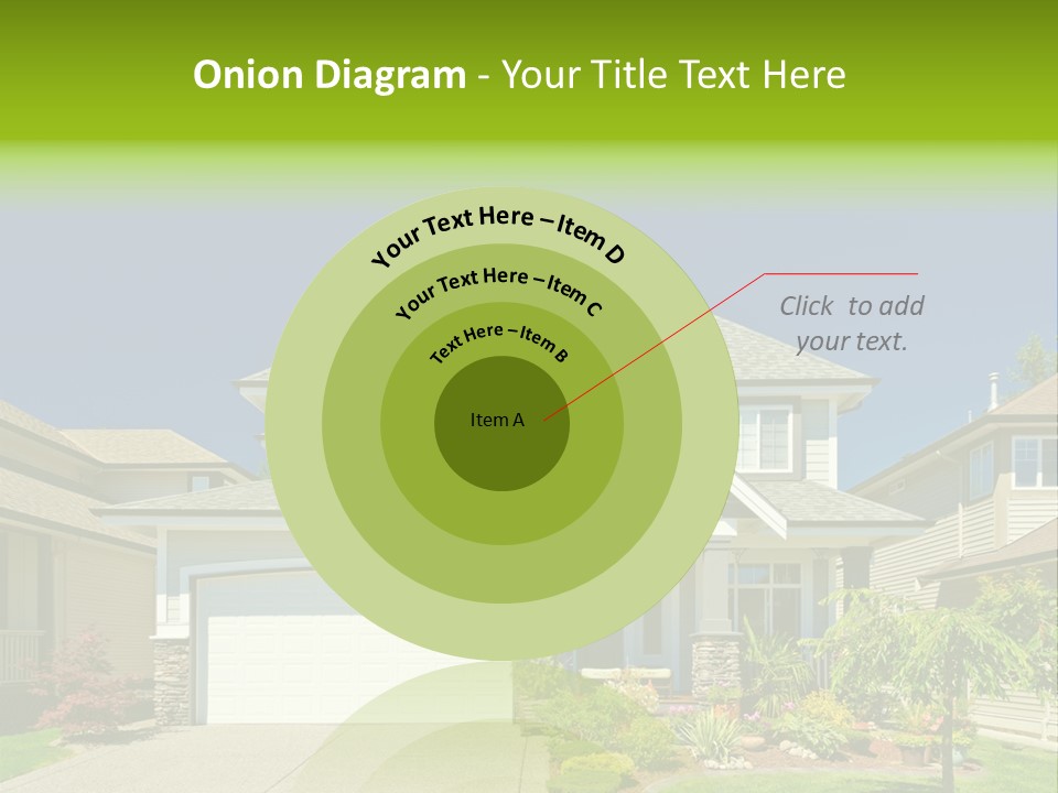A House With A Green Sign In Front Of It PowerPoint Template