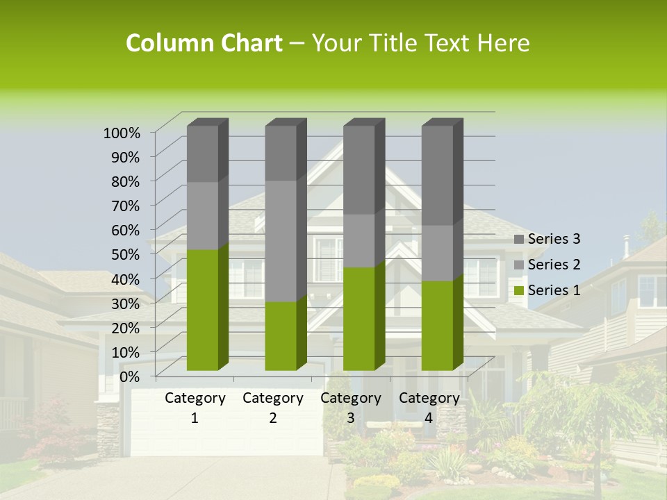 A House With A Green Sign In Front Of It PowerPoint Template