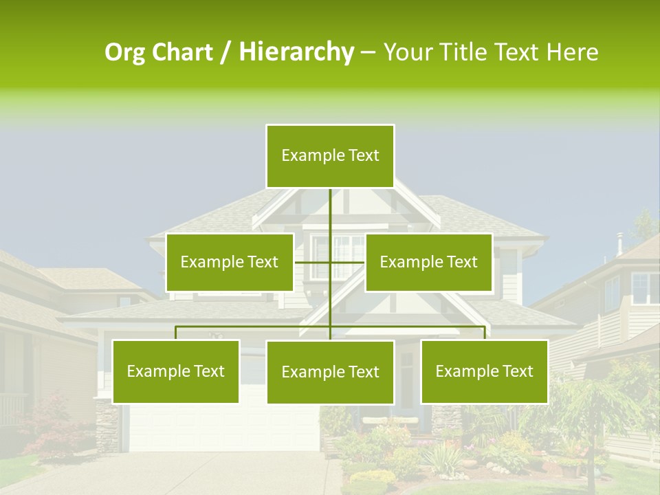 A House With A Green Sign In Front Of It PowerPoint Template