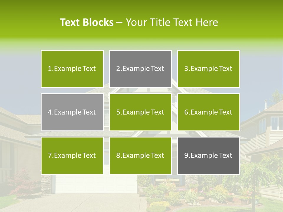 A House With A Green Sign In Front Of It PowerPoint Template