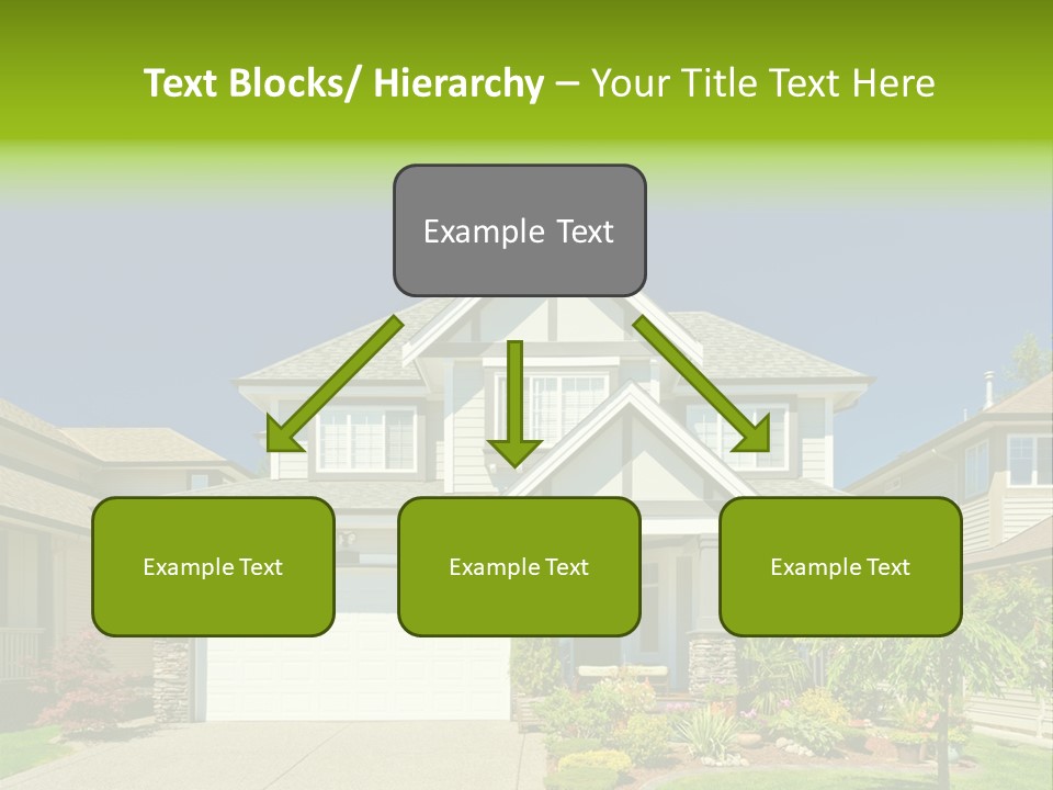A House With A Green Sign In Front Of It PowerPoint Template