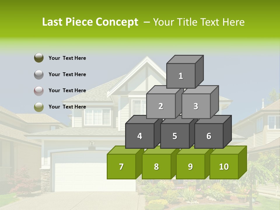 A House With A Green Sign In Front Of It PowerPoint Template