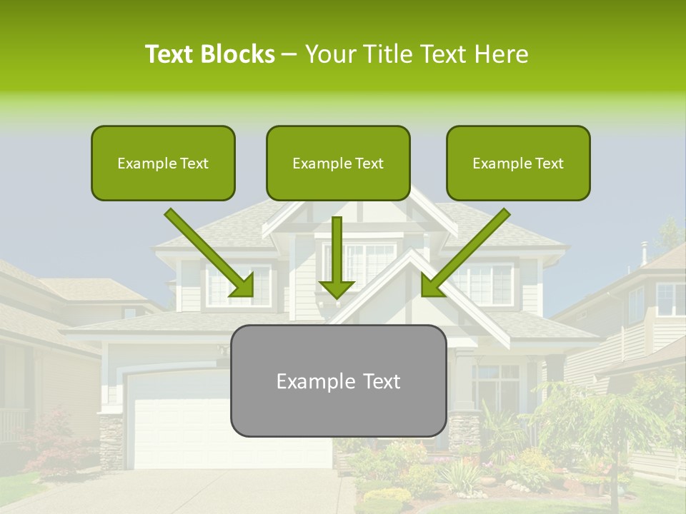 A House With A Green Sign In Front Of It PowerPoint Template