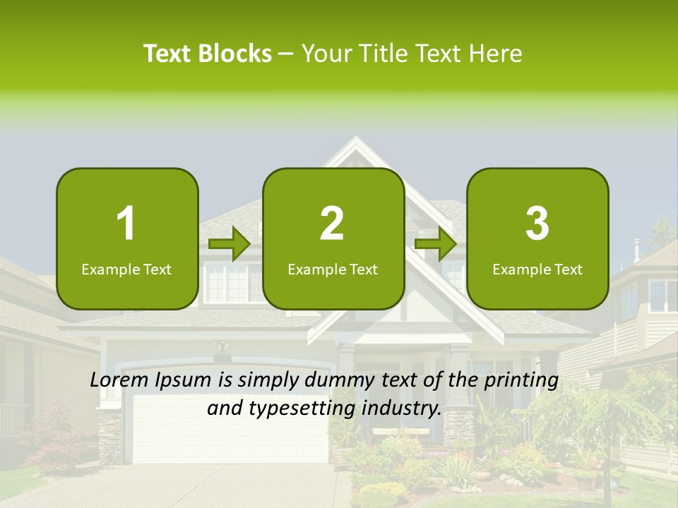A House With A Green Sign In Front Of It PowerPoint Template
