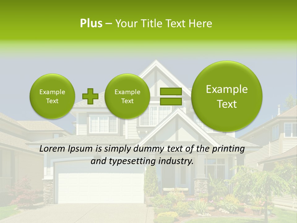 A House With A Green Sign In Front Of It PowerPoint Template