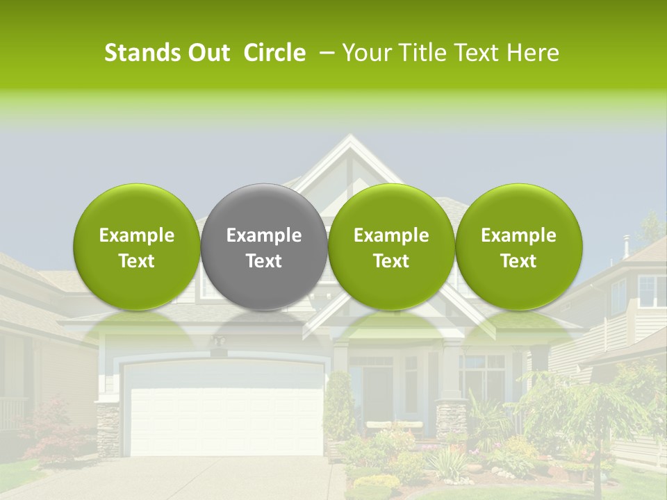 A House With A Green Sign In Front Of It PowerPoint Template