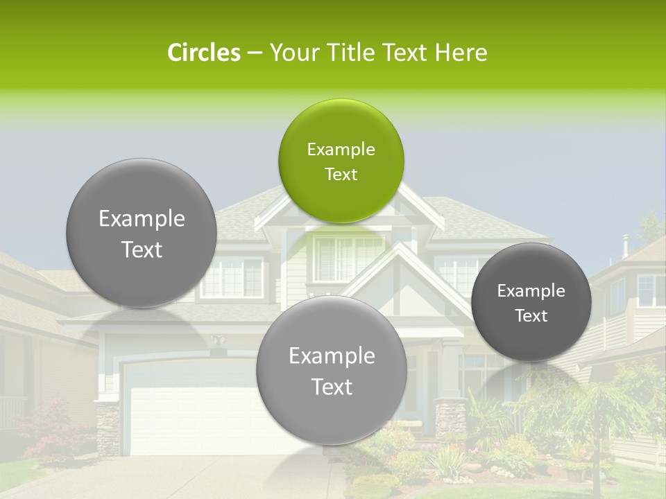A House With A Green Sign In Front Of It PowerPoint Template