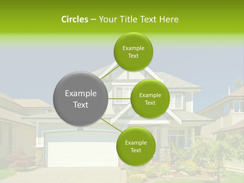A House With A Green Sign In Front Of It PowerPoint Template