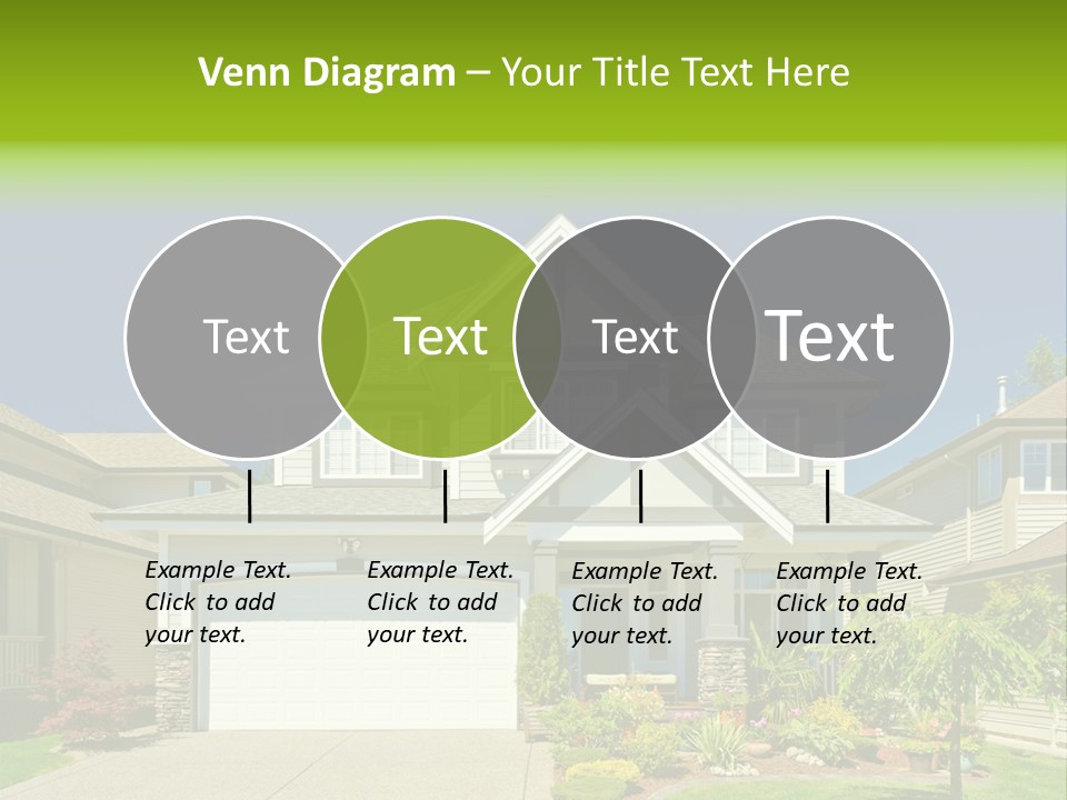 A House With A Green Sign In Front Of It PowerPoint Template