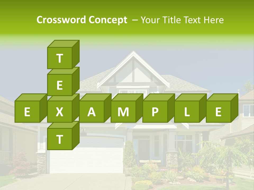 A House With A Green Sign In Front Of It PowerPoint Template