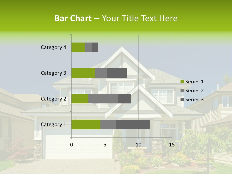 A House With A Green Sign In Front Of It PowerPoint Template