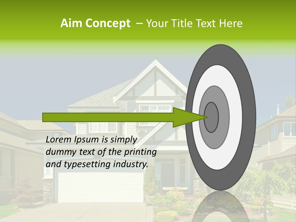 A House With A Green Sign In Front Of It PowerPoint Template