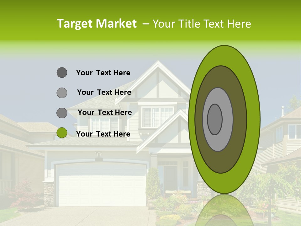 A House With A Green Sign In Front Of It PowerPoint Template
