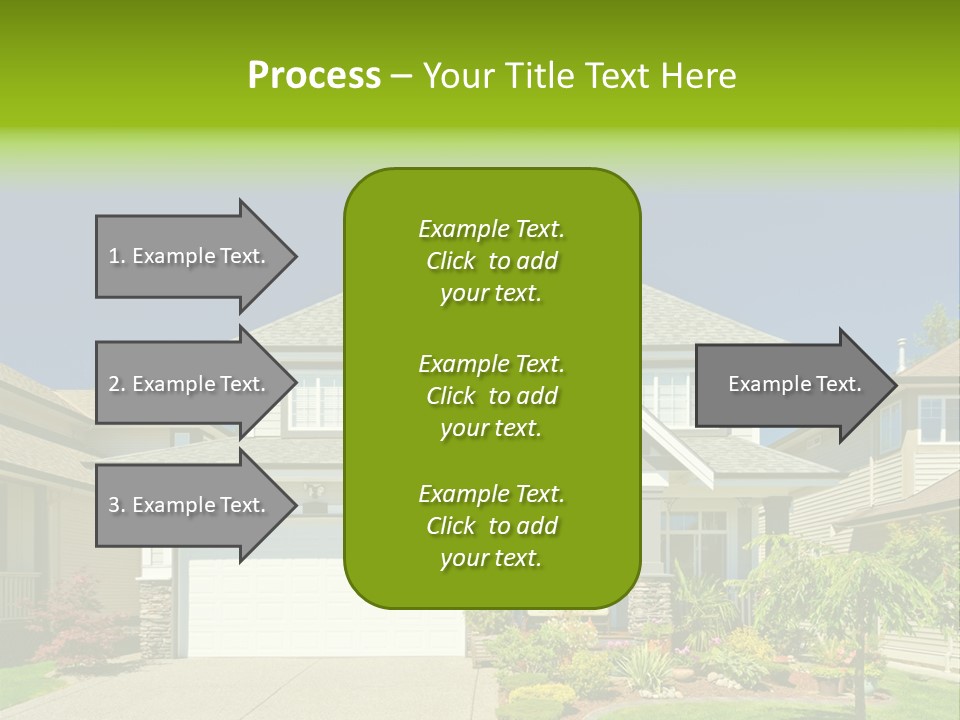 A House With A Green Sign In Front Of It PowerPoint Template