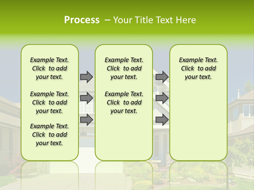 A House With A Green Sign In Front Of It PowerPoint Template