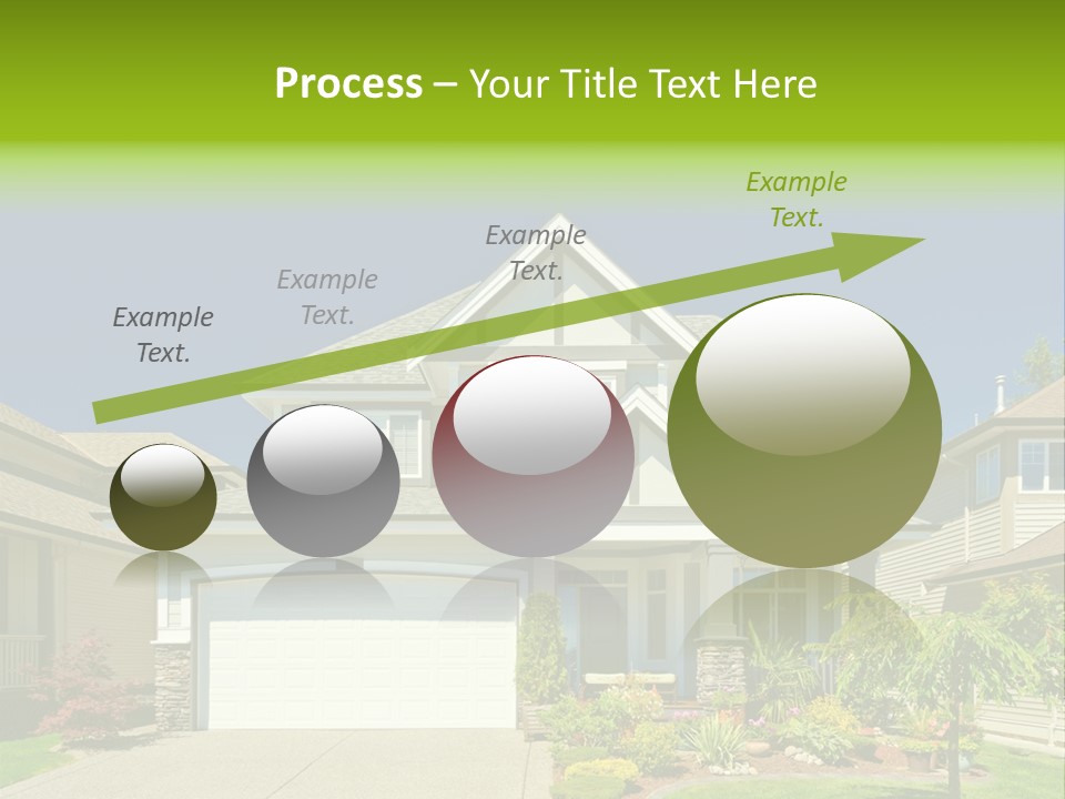 A House With A Green Sign In Front Of It PowerPoint Template