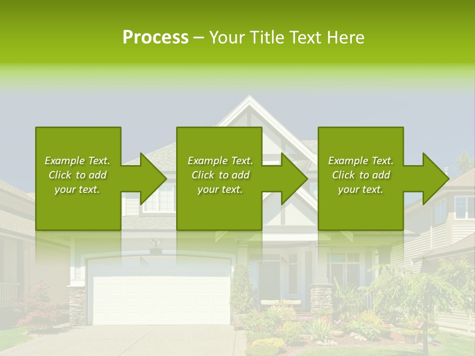 A House With A Green Sign In Front Of It PowerPoint Template
