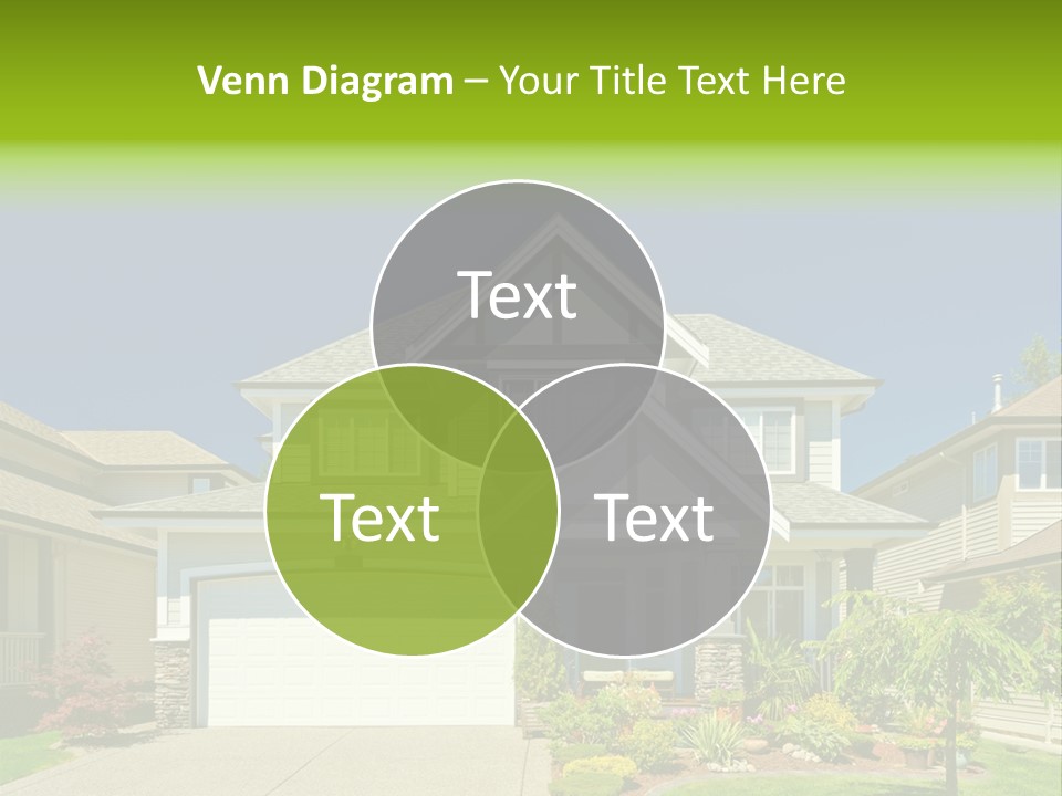 A House With A Green Sign In Front Of It PowerPoint Template