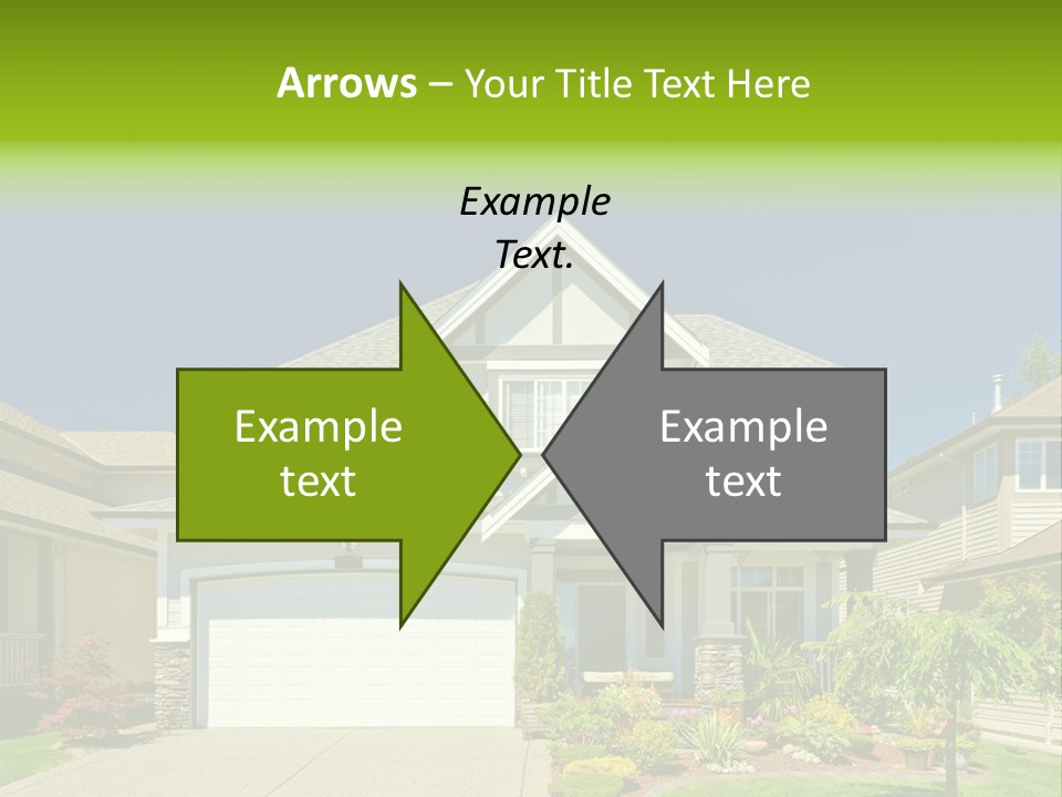 A House With A Green Sign In Front Of It PowerPoint Template