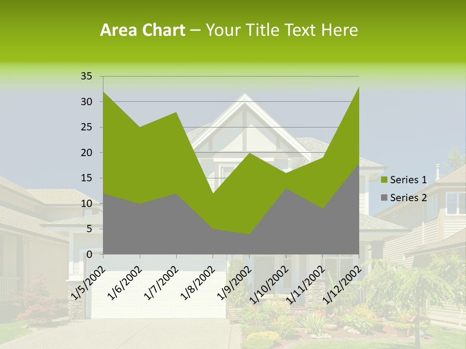 A House With A Green Sign In Front Of It PowerPoint Template