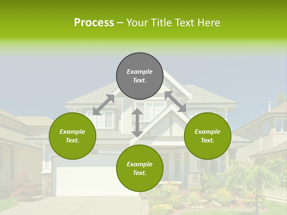 A House With A Green Sign In Front Of It PowerPoint Template