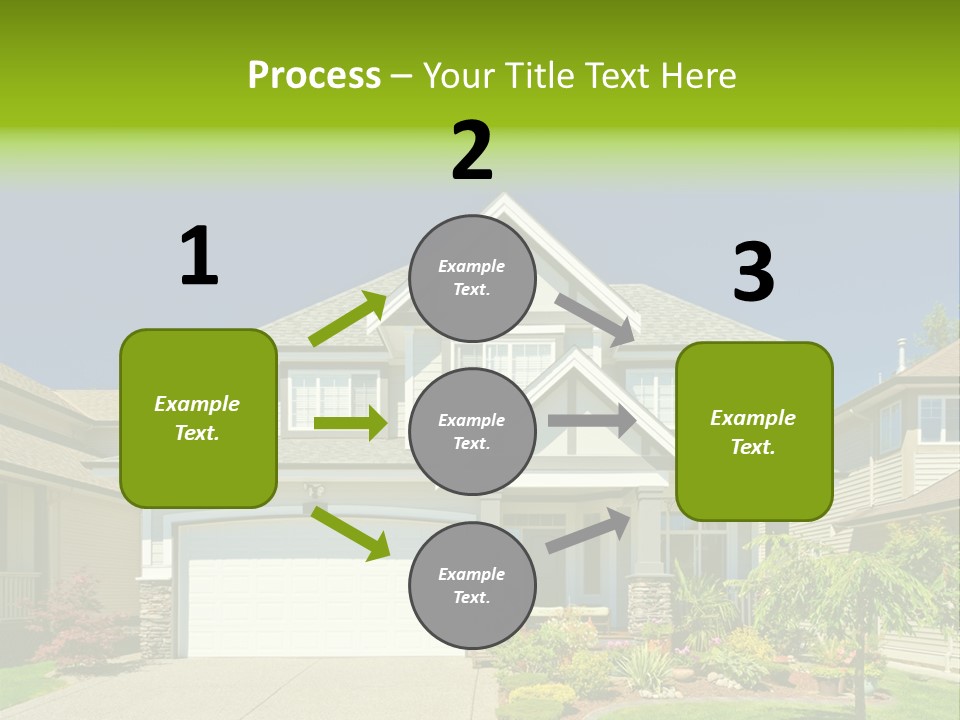 A House With A Green Sign In Front Of It PowerPoint Template