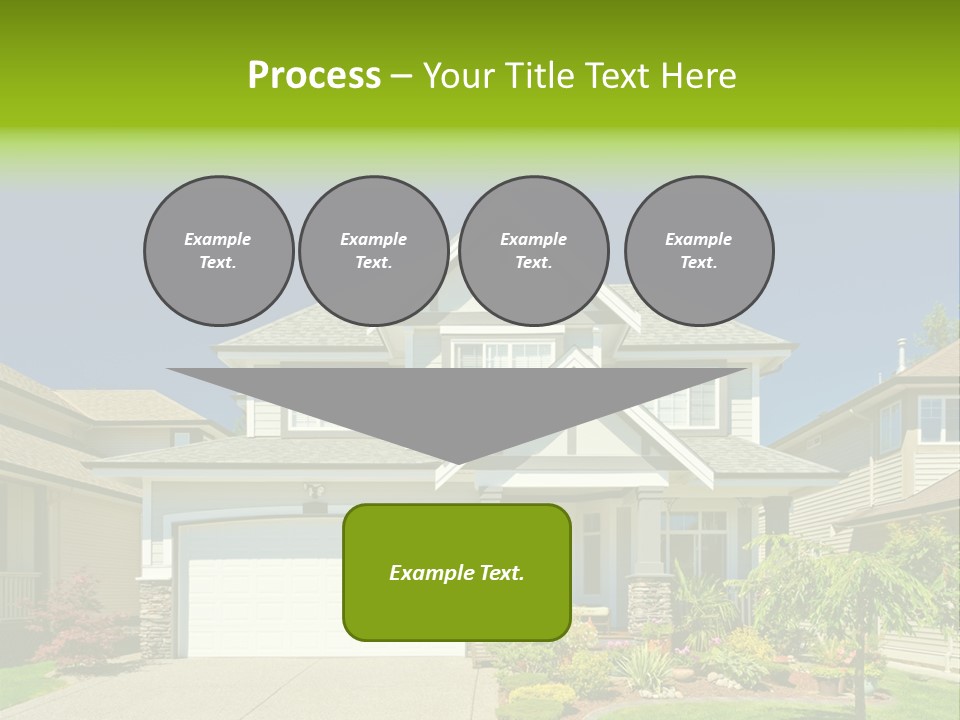 A House With A Green Sign In Front Of It PowerPoint Template