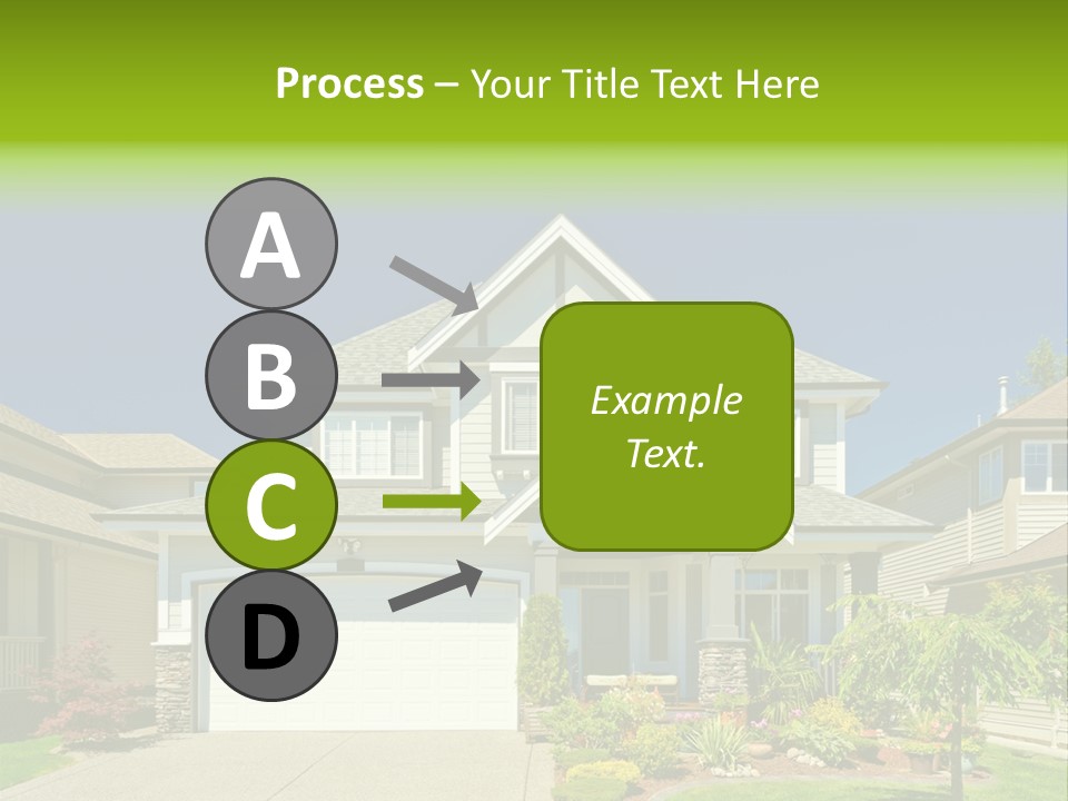 A House With A Green Sign In Front Of It PowerPoint Template