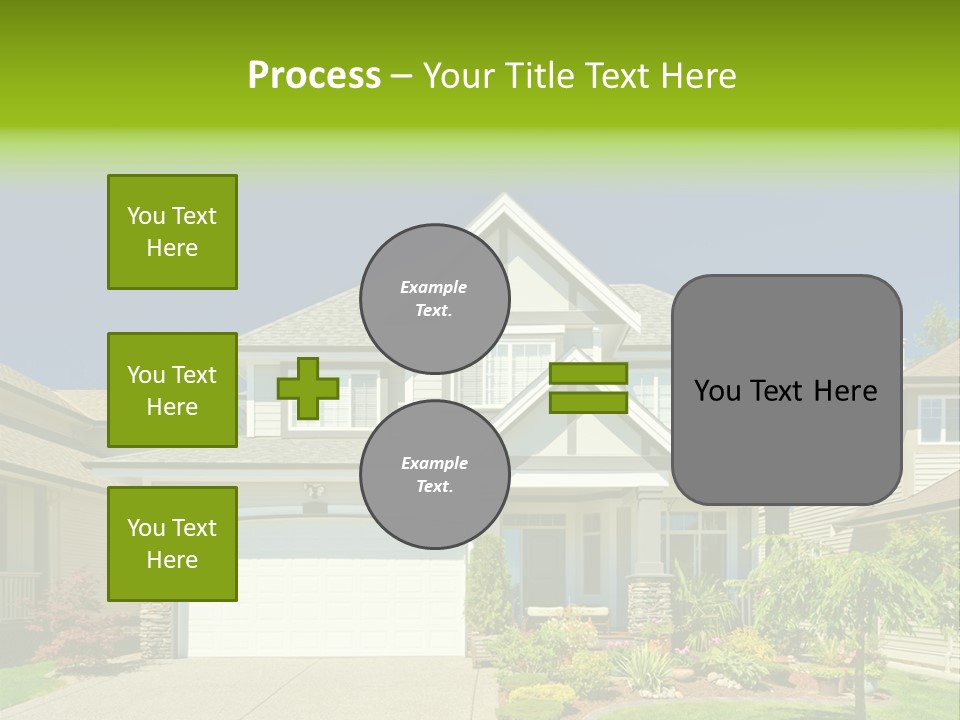 A House With A Green Sign In Front Of It PowerPoint Template