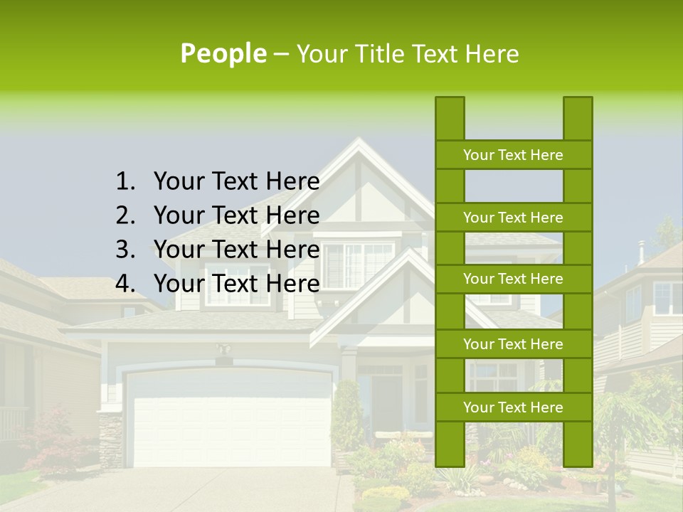 A House With A Green Sign In Front Of It PowerPoint Template