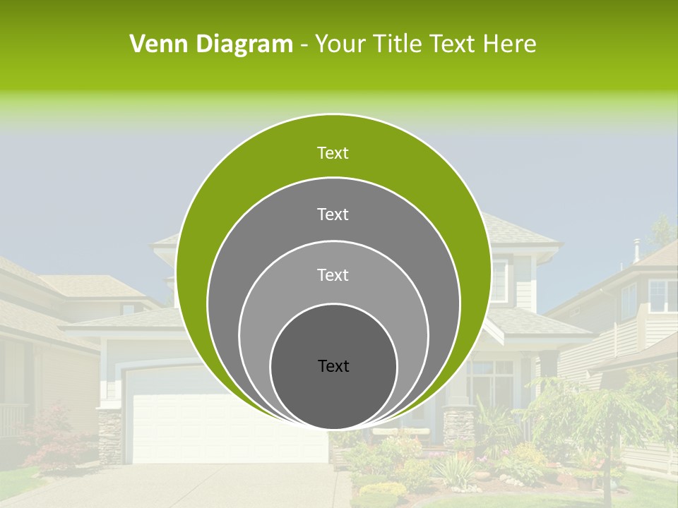 A House With A Green Sign In Front Of It PowerPoint Template