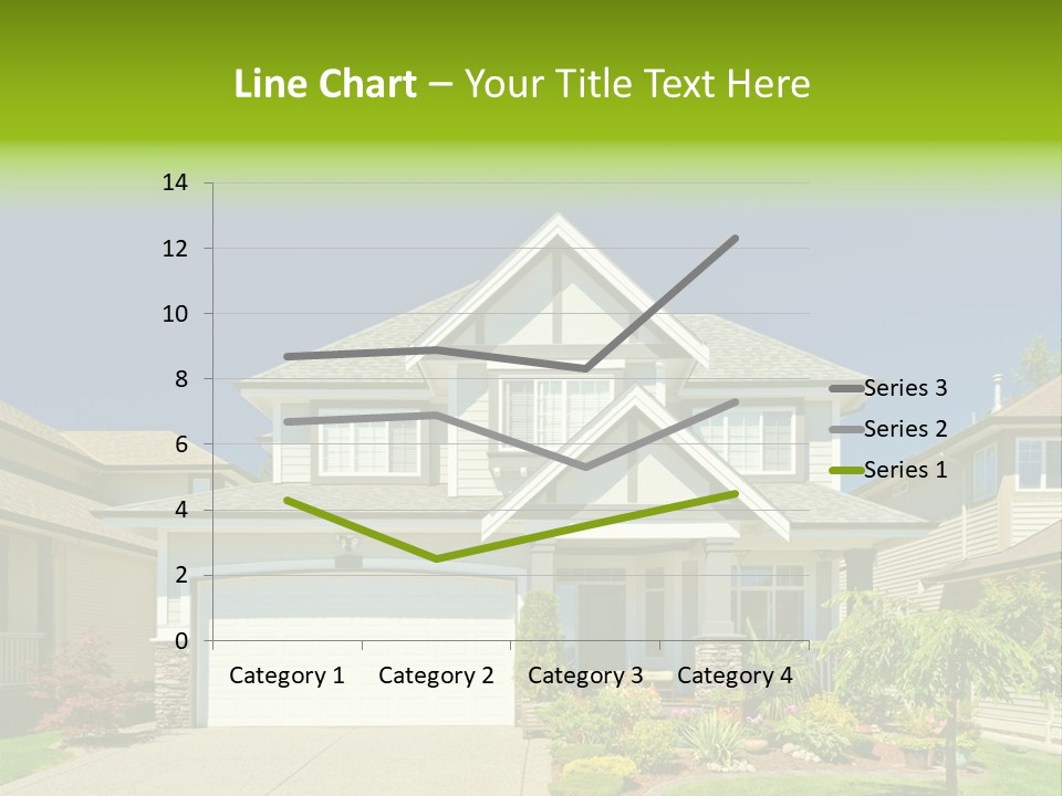 A House With A Green Sign In Front Of It PowerPoint Template