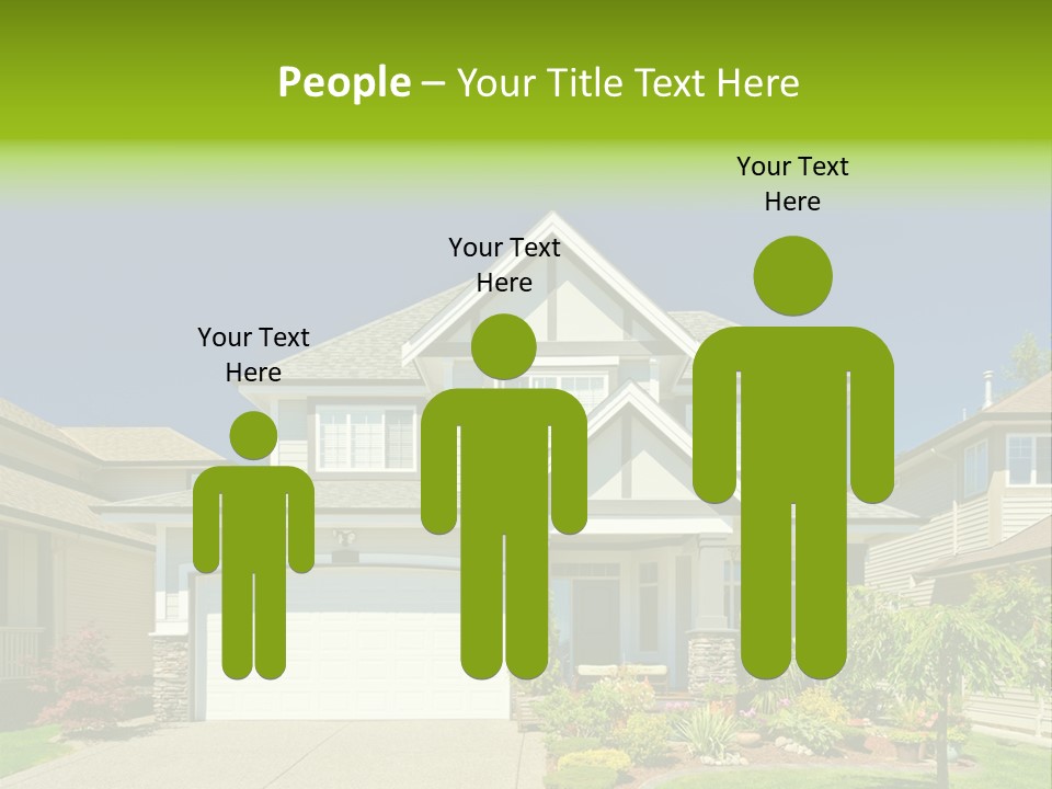 A House With A Green Sign In Front Of It PowerPoint Template